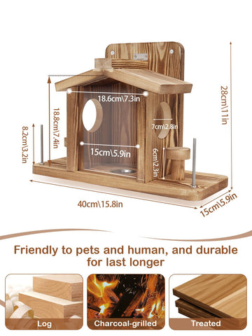 Turosur Squirrel Feeder tree mounting method for secure outdoor installation.