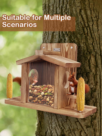 Turosur Squirrel Feeder weatherproof design for year round use.