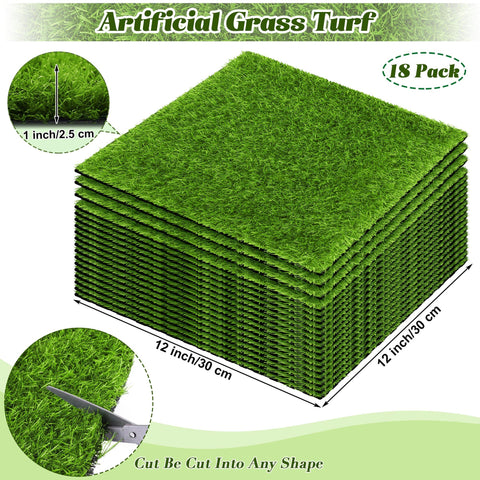 Turstin artificial grass mat 12x12 used in a miniature garden scene