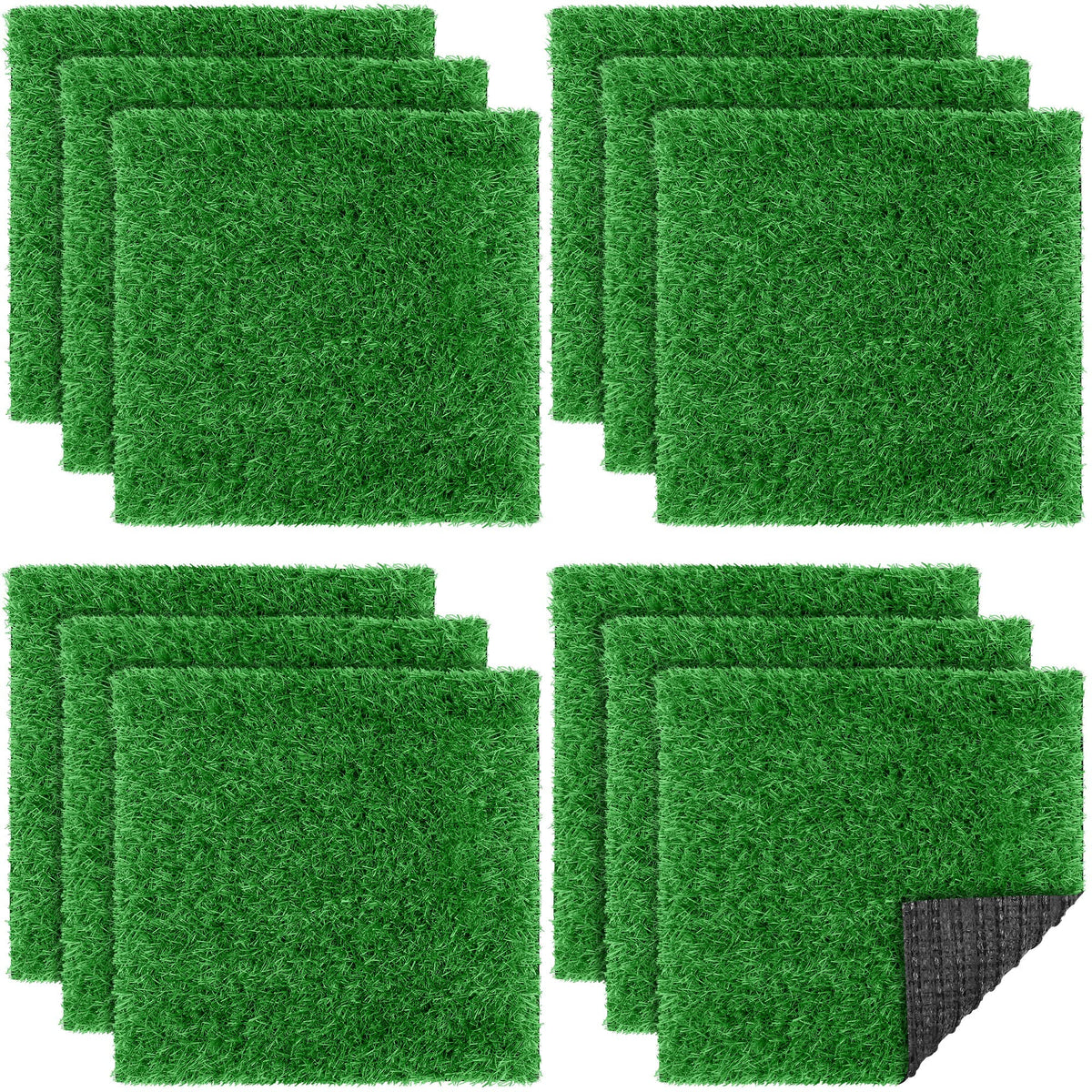 TURSTIN artificial grass mat 12x12 square for easy indoor or outdoor decor.