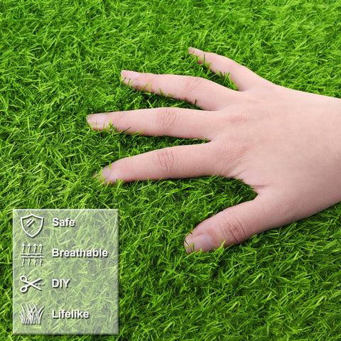 Turstin artificial grass mat patch emphasizing realistic texture for crafts