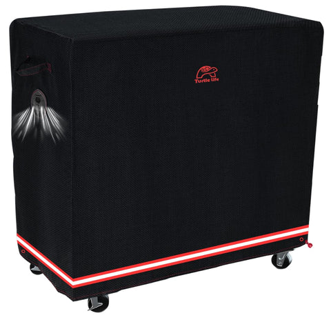 Turtle Life BBQ Grill Cover shields a 47-inch grill from rain and dust.