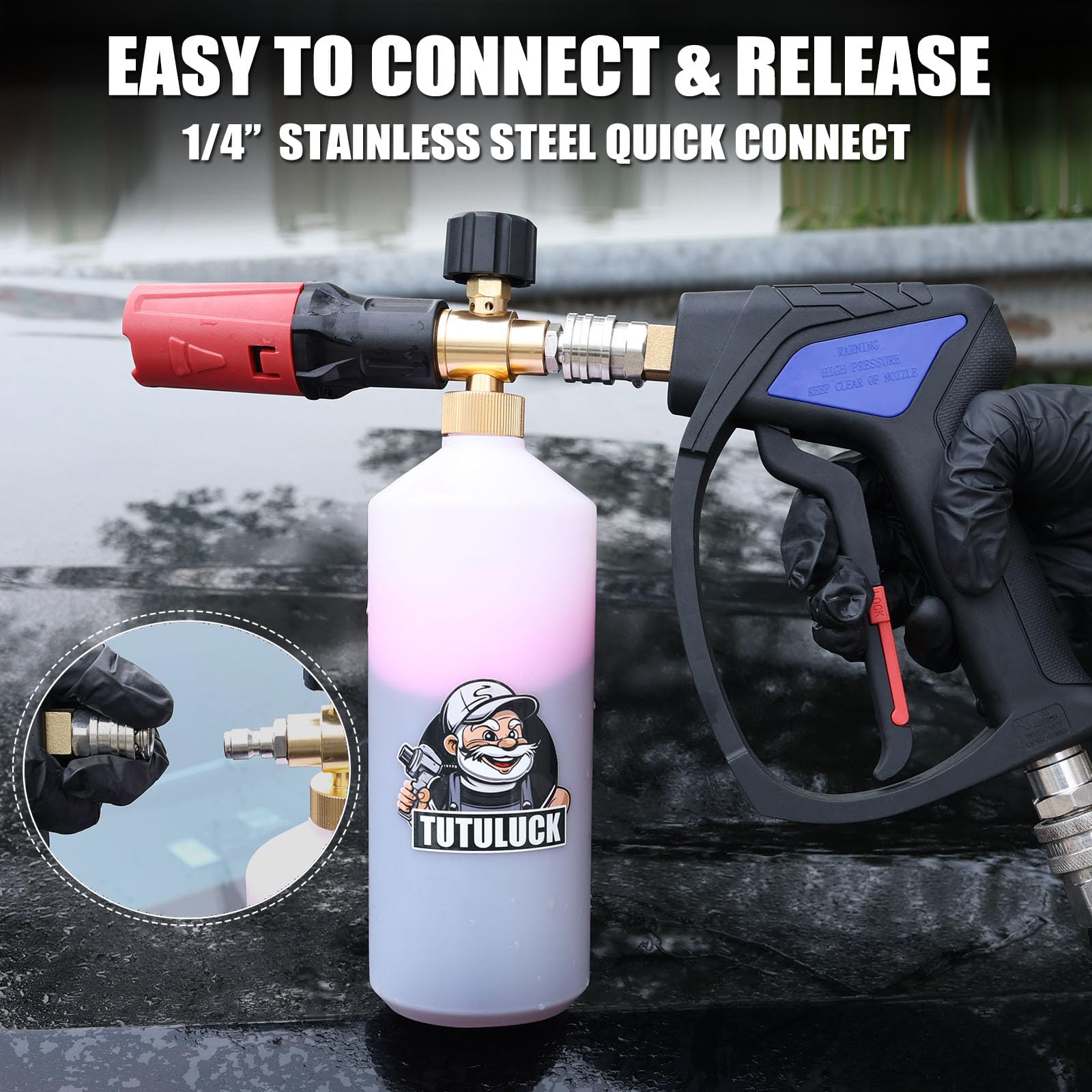 TUTULUCK compact design reduces fatigue during long washes.