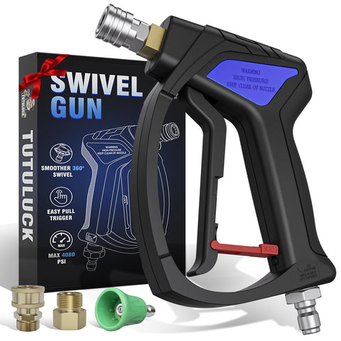 TUTULUCK short pressure washer gun with brass body offering durability and control.