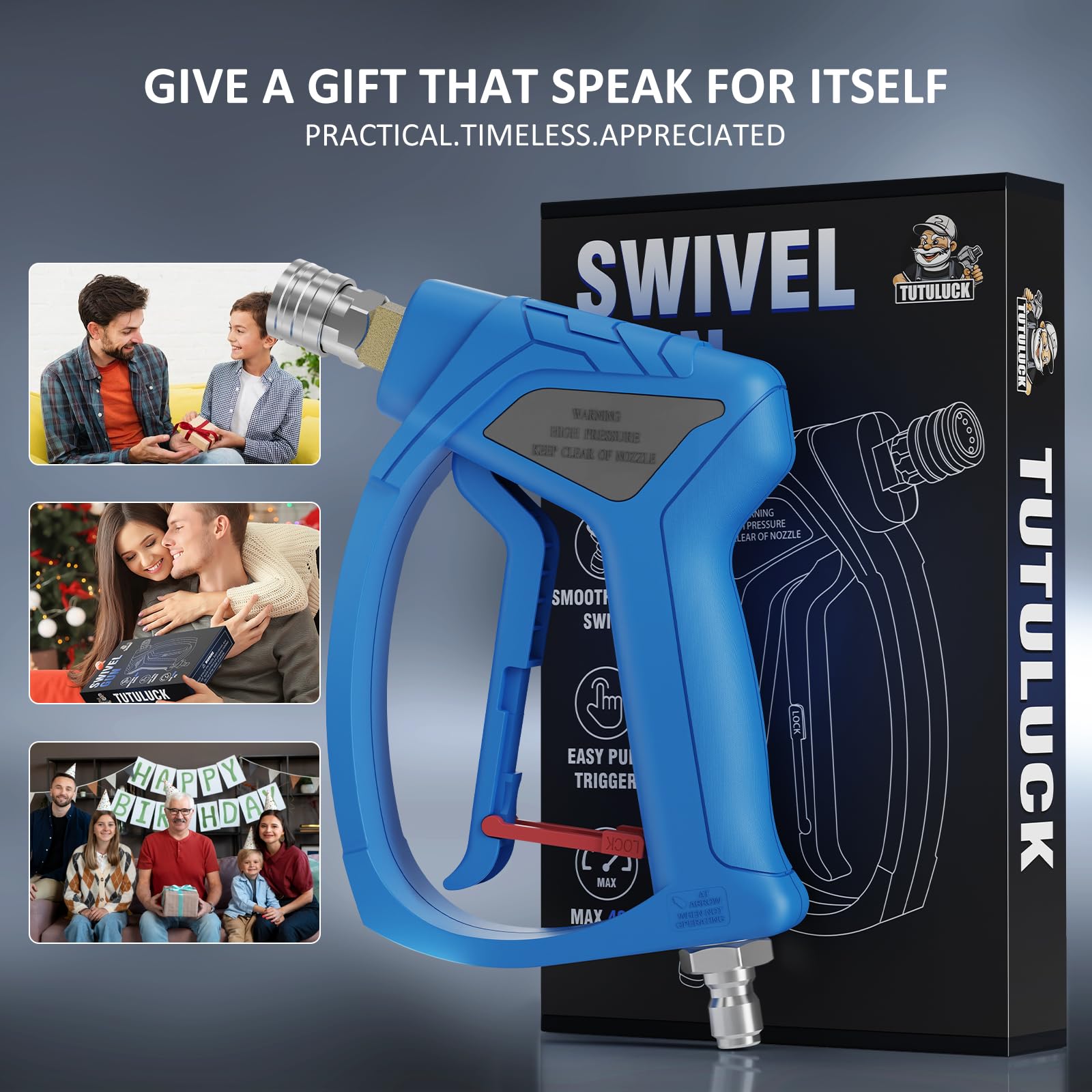 TUTULUCK 25° soft nozzle protects vehicle surfaces while delivering efficient spray.