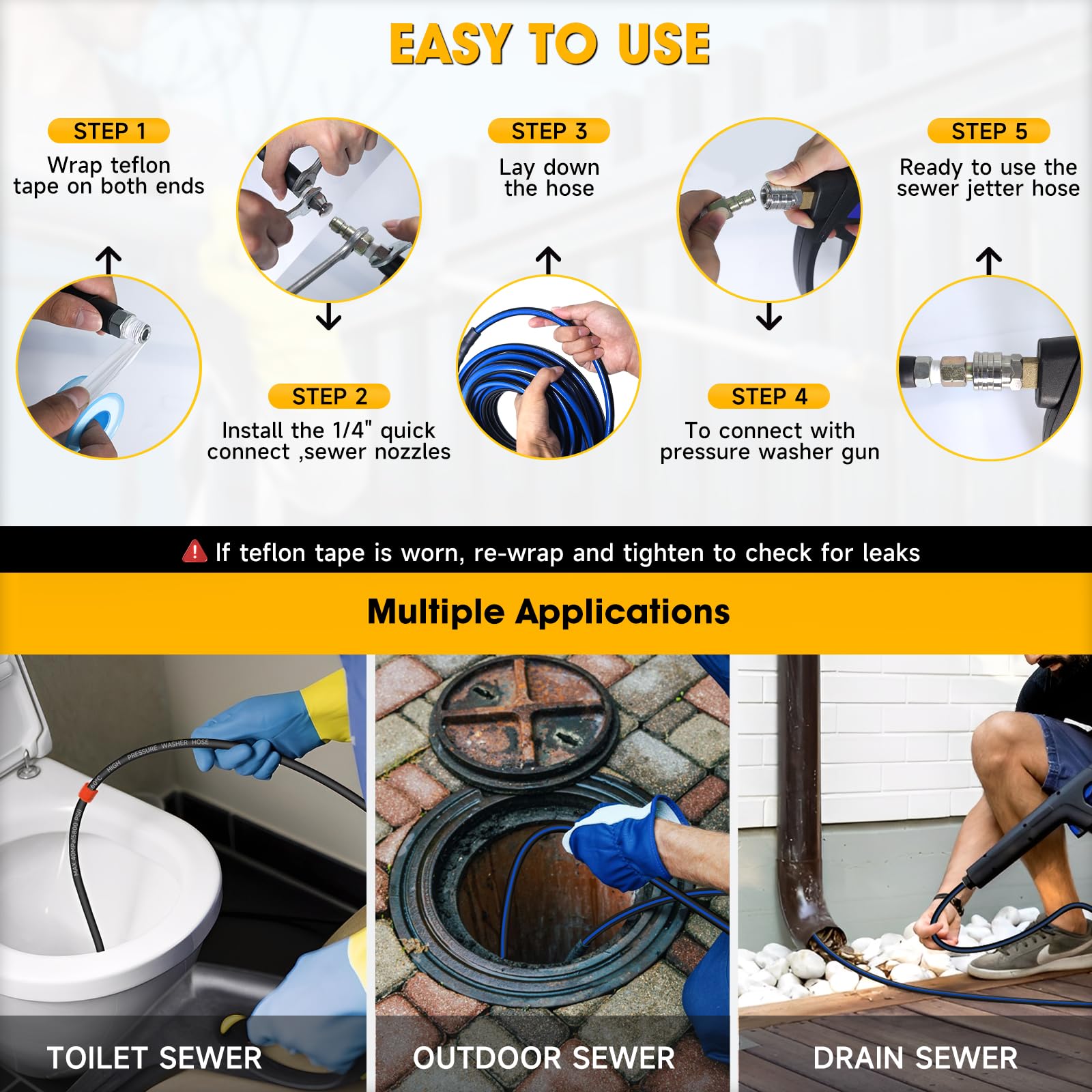 TUTULUCK hose in action clears blockages for smoother pipe flow