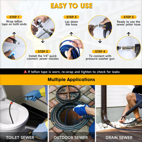 TUTULUCK hose in action clears blockages for smoother pipe flow