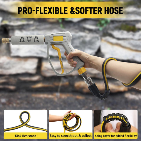 TUTULUCK kink-resistant 1/4-inch hose maintains flow during challenging outdoor jobs.
