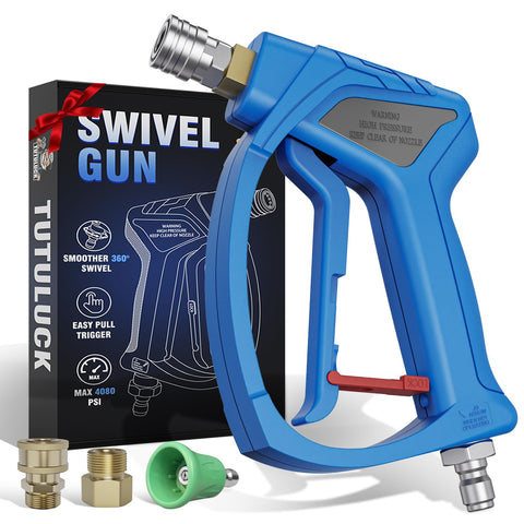 TUTULUCK short gun with swivel bearing enables smooth hose movement during cleaning.