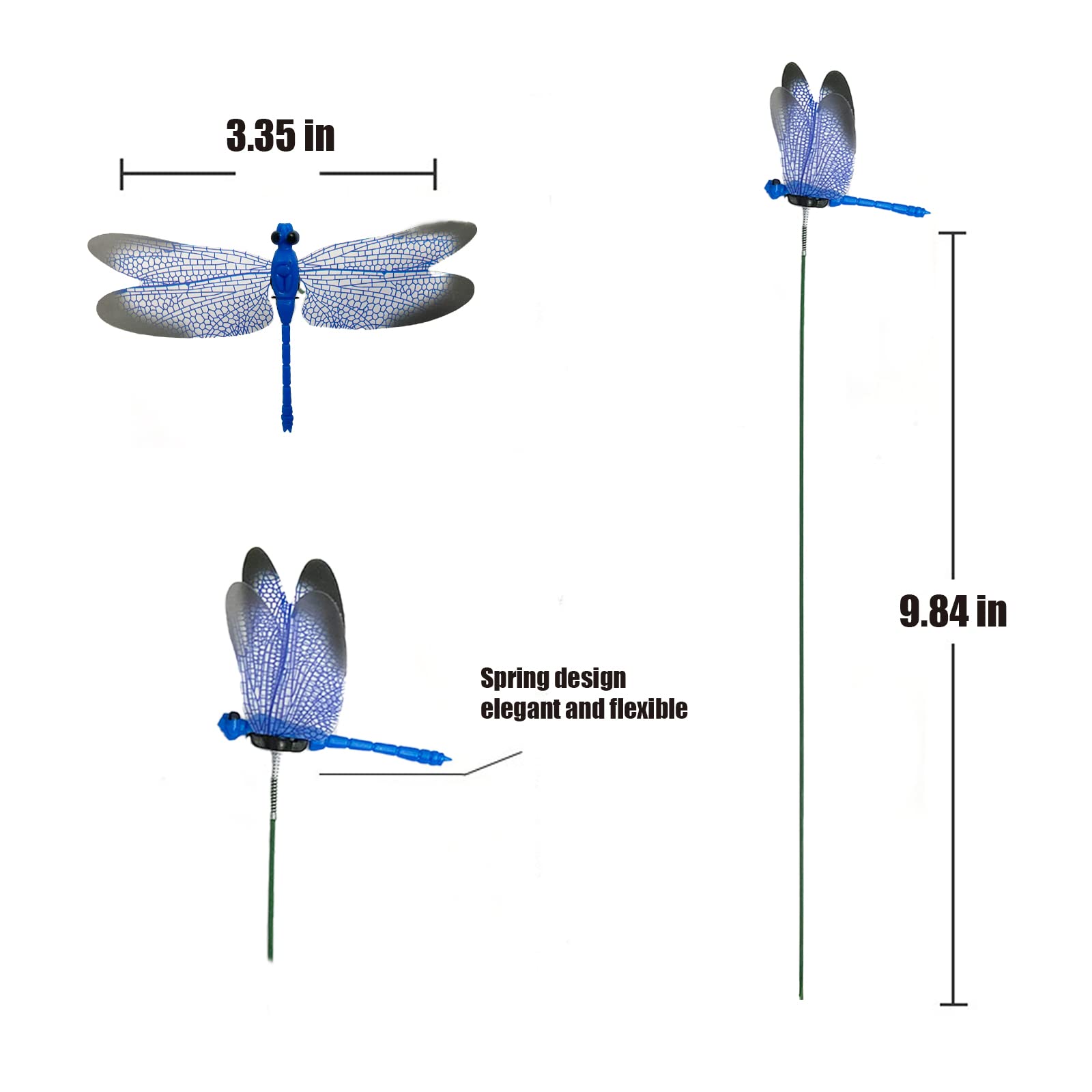 Tuxiaobu dragonfly swinging-design stakes shimmer in breeze for dynamic outdoor decor