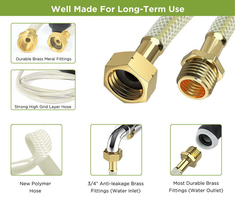 Tuyeho hose reel with brass fittings ensures leak resistance during watering.