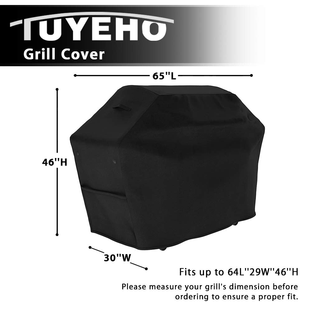 Durable stitching on Tuyeho grill cover resists tearing and wear.