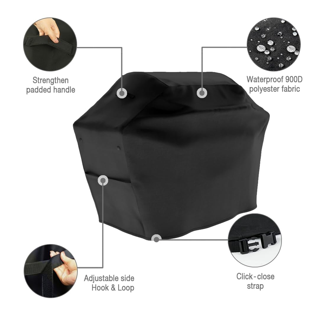 UV-resistant Tuyeho material helps prevent sun fading on outdoor grills.