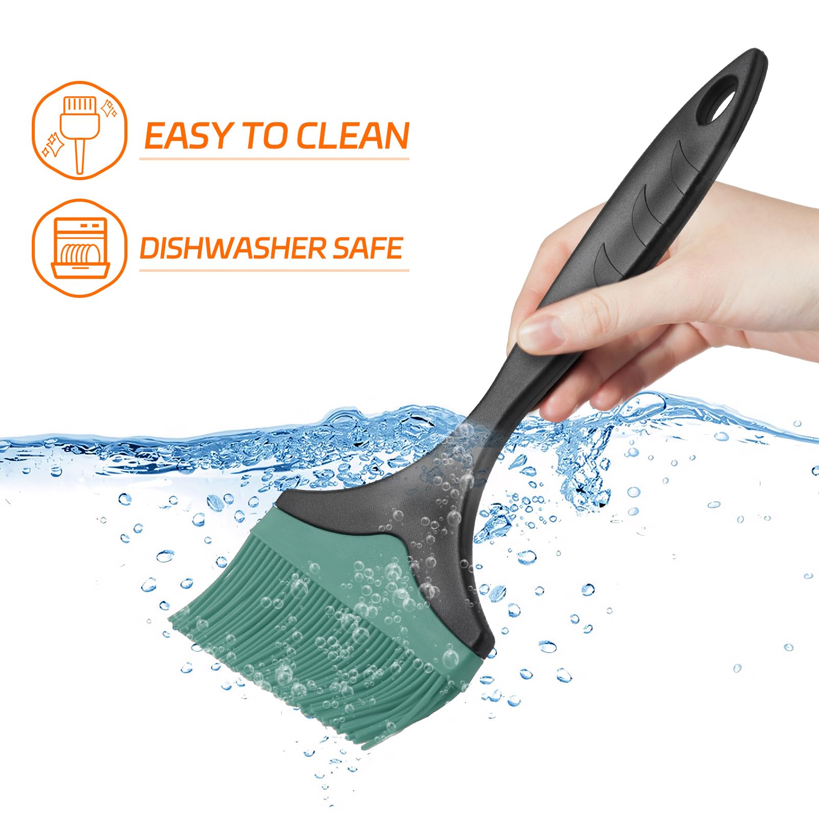 Tuyotue large basting brush keeps surfaces evenly coated on grills and ovens.