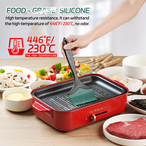 Tuyotue heat-resistant silicone brush withstands high heat for grilling and baking.