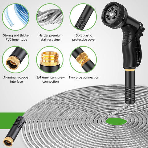 Tuzoc Garden Hose Metal 10-pattern nozzle demonstrates versatile spray options.