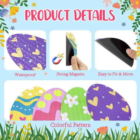 Tuzuaol Easter egg magnets for garage doors install quickly without damage.