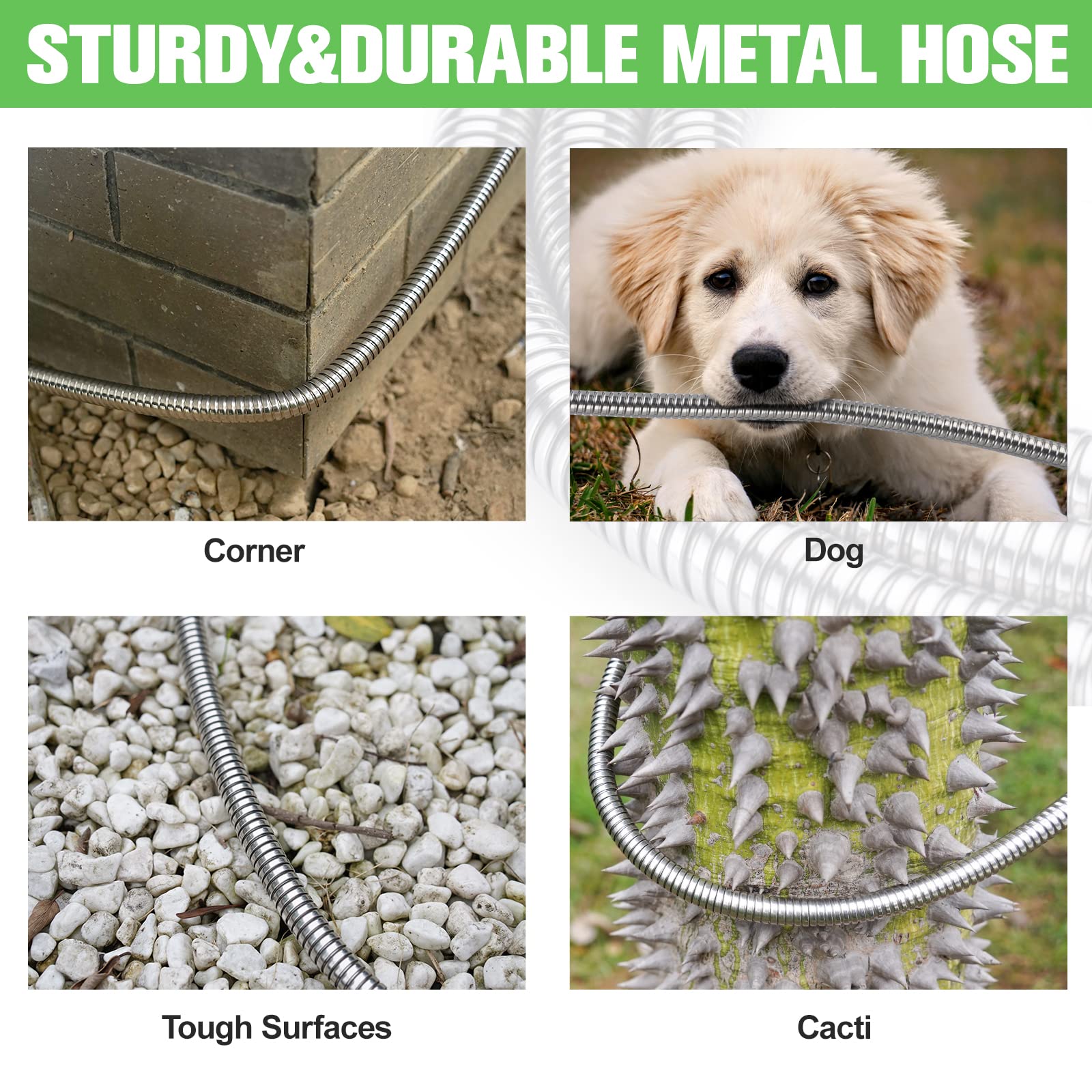 TVKB 50ft hose with brass connector ensures a tight seal and leak-free watering.