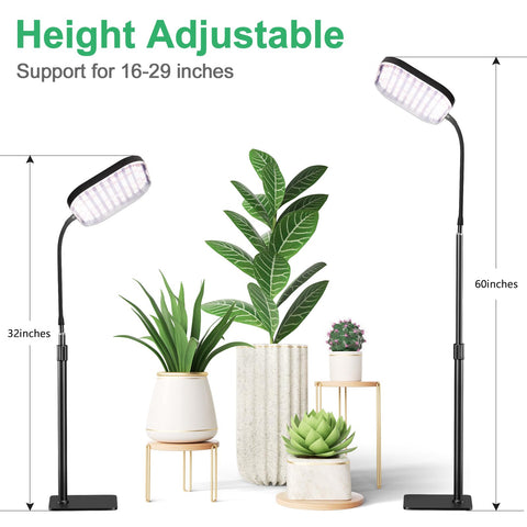 TVTUTPWY 6000K full-spectrum lamp in action for thriving indoor plants.