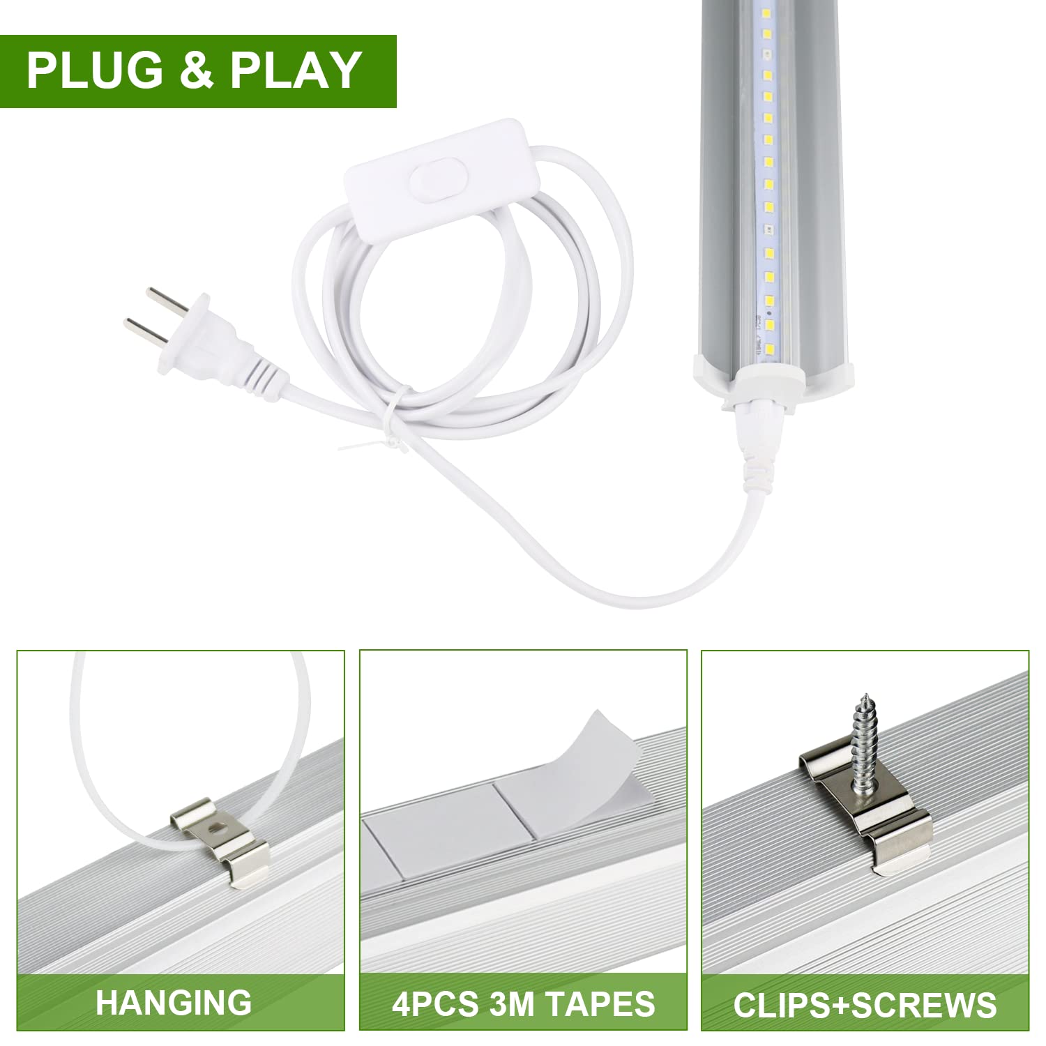 TVTUTPWY Grow Light T5 1.4ft aluminum shell for excellent heat dissipation.