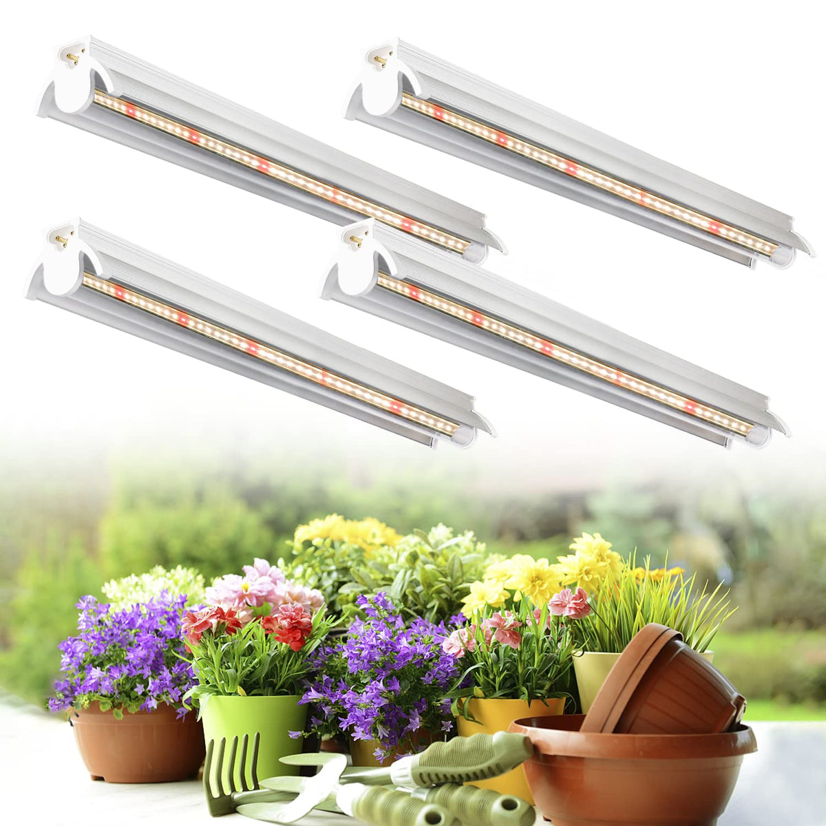 TVTUTPWY Grow Light T5 1.4ft front view for compact indoor setups.