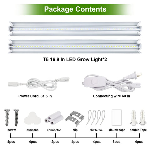 TVTUTPWY grow light T5 1.4ft strip seamless connector enables extendable indoor lighting