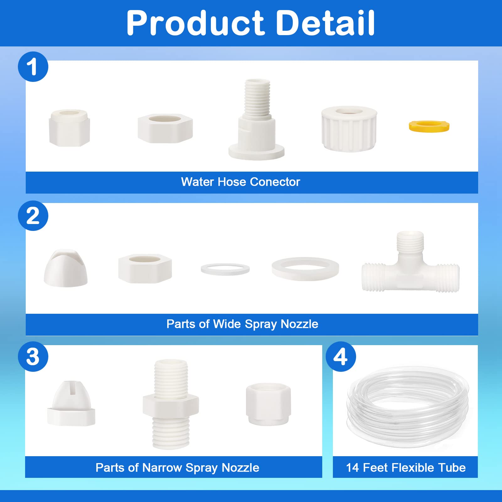 Tvwen pool slide sprayer nozzle low provides gentler spray for lower sections.