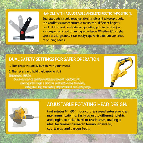 Telescopic shaft extends from 37 to 53 inches for comfort.