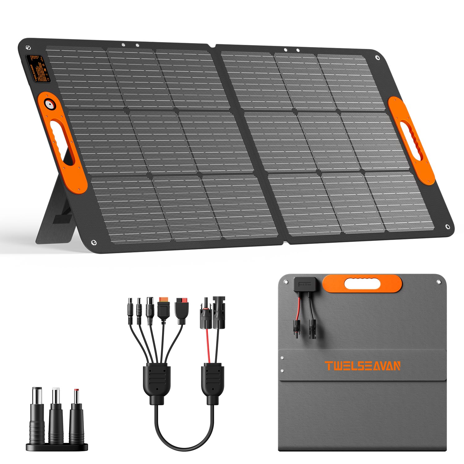 TWELSEAVAN 110W panel folded compact for easy transport on outdoor trips