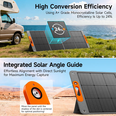 TWELSEAVAN 200W panel with adjustable kickstands ensures stable outdoor setup.