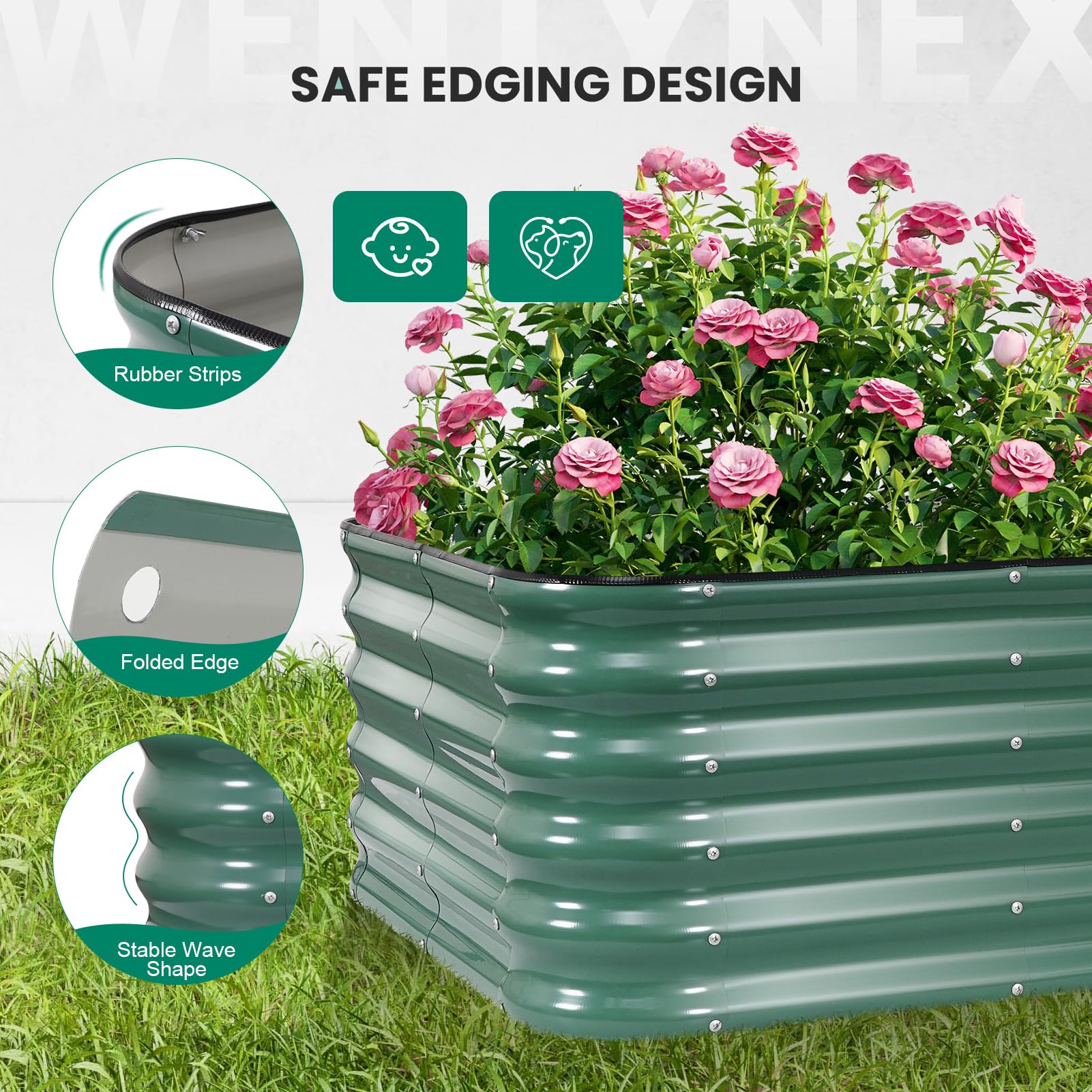 TwentyNext back-friendly 1.4 ft height ideal for comfortable gardening.