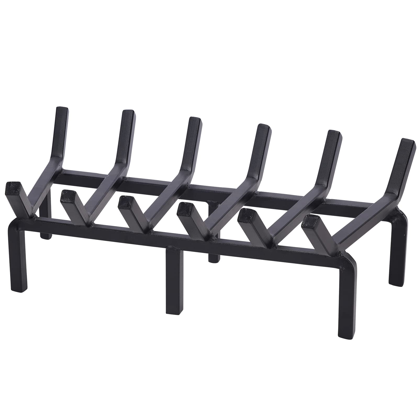 TwentyNext heavy-duty fire grate front view shows sturdy steel construction for reliable wood support.
