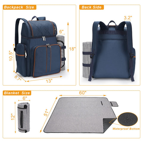 TwentyNext picnic backpack with insulated cooler compartment to keep beverages fresh.