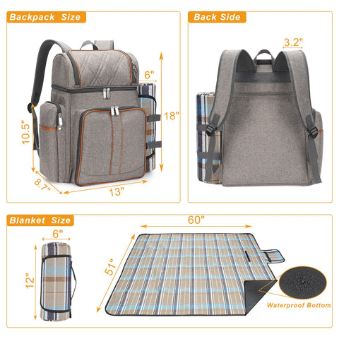 TwentyNext organized tableware set inside the backpack for effortless picnics.