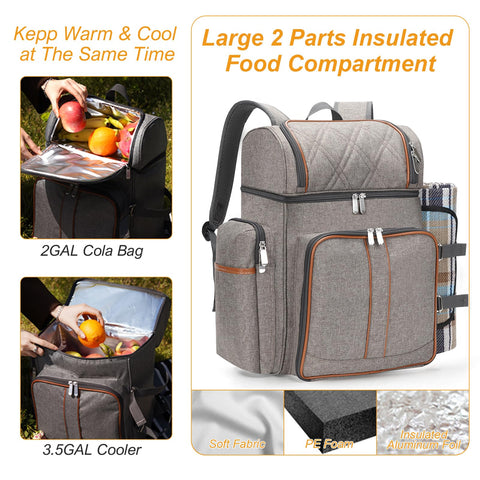 TwentyNext top cooler compartment suitable for beer or cola in this backpack.