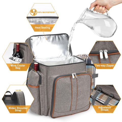 TwentyNext 51 by 60 inch picnic blanket with waterproof backing.