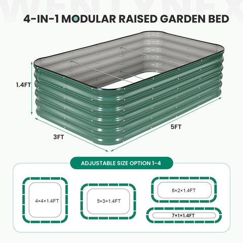 TwentyNext raised bed with folded edges and rubber trim for safe handling.