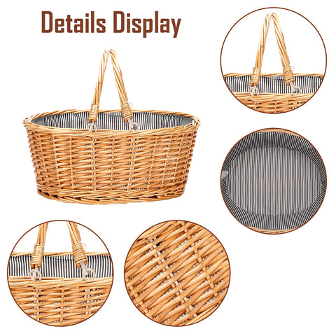 TwentyNext willow hamper with classic stripe for romantic picnics.
