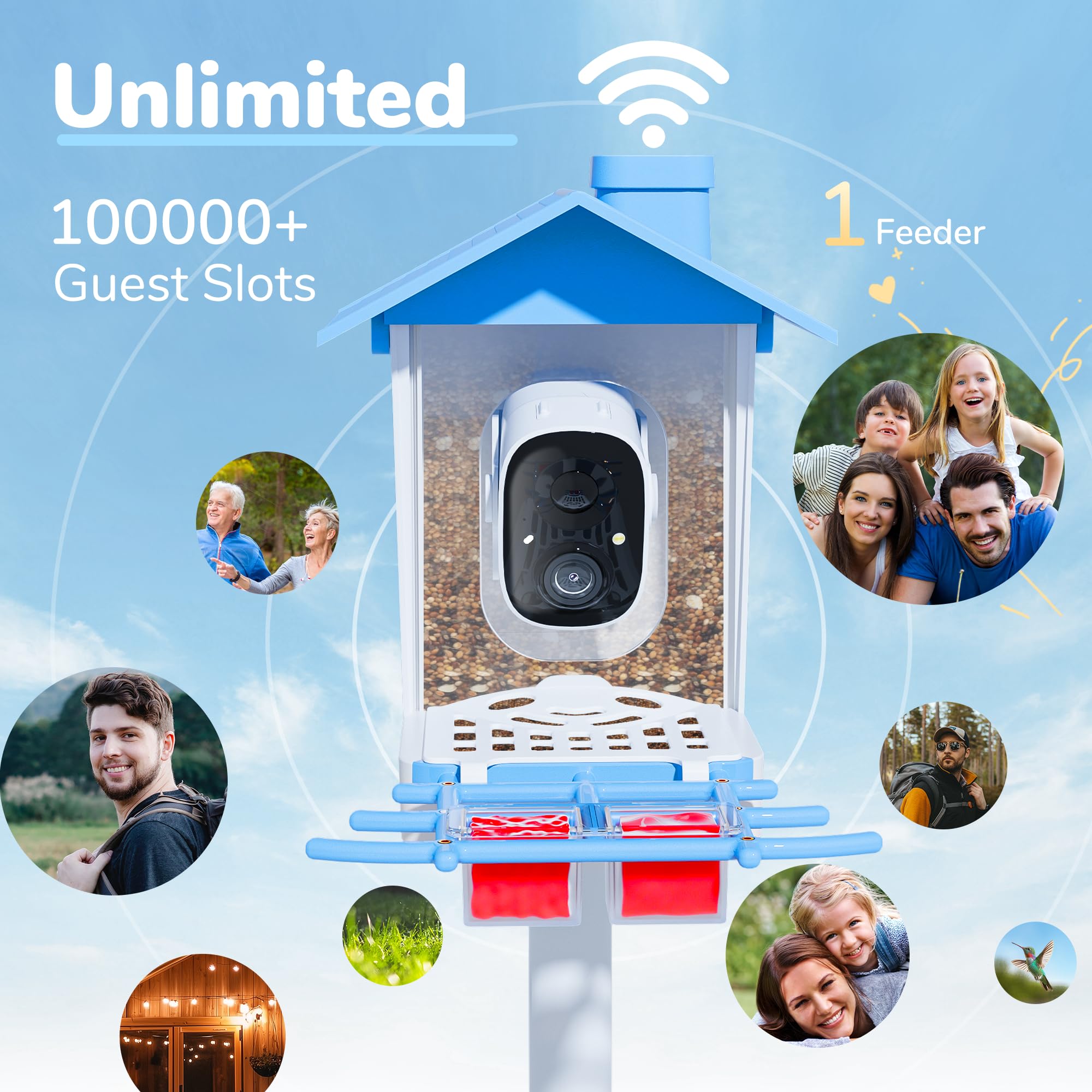 Twesync waterproof design protects the feeder in any weather
