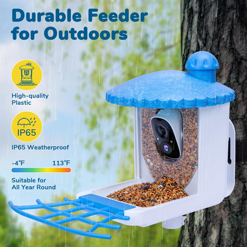 Twesync bird feeder IP65 weatherproof design for all seasons
