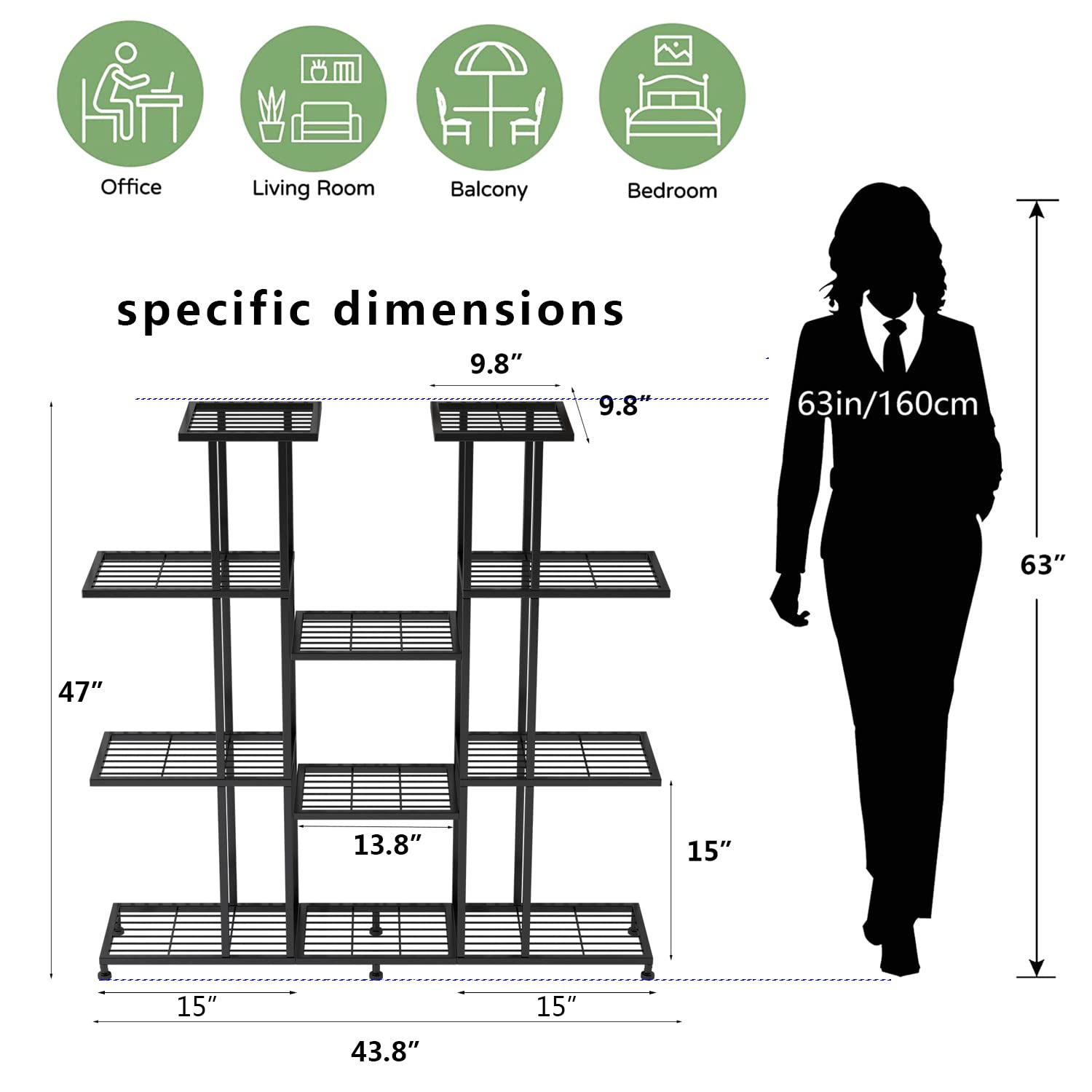 Twhep 9-tier plant stand in garden setting showcases versatile display