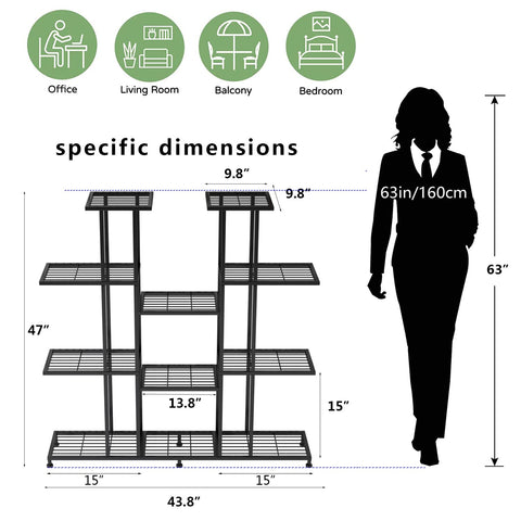 Twhep 9-tier plant stand in garden setting showcases versatile display