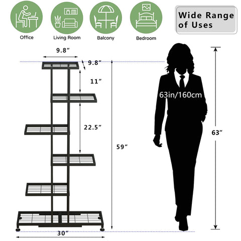 Twhep 6-tier display allows easy rearrangement and sunlight exposure for diverse plants.