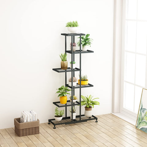 Twhep 6-tier indoor garden shelving unit suitable for living room or patio.