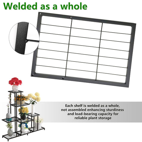 Twhep multi-tier plant shelf doubles as storage or display