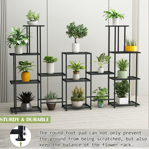 Twhep Tall 13-tier plant stand with dense pot arrangement for sun exposure