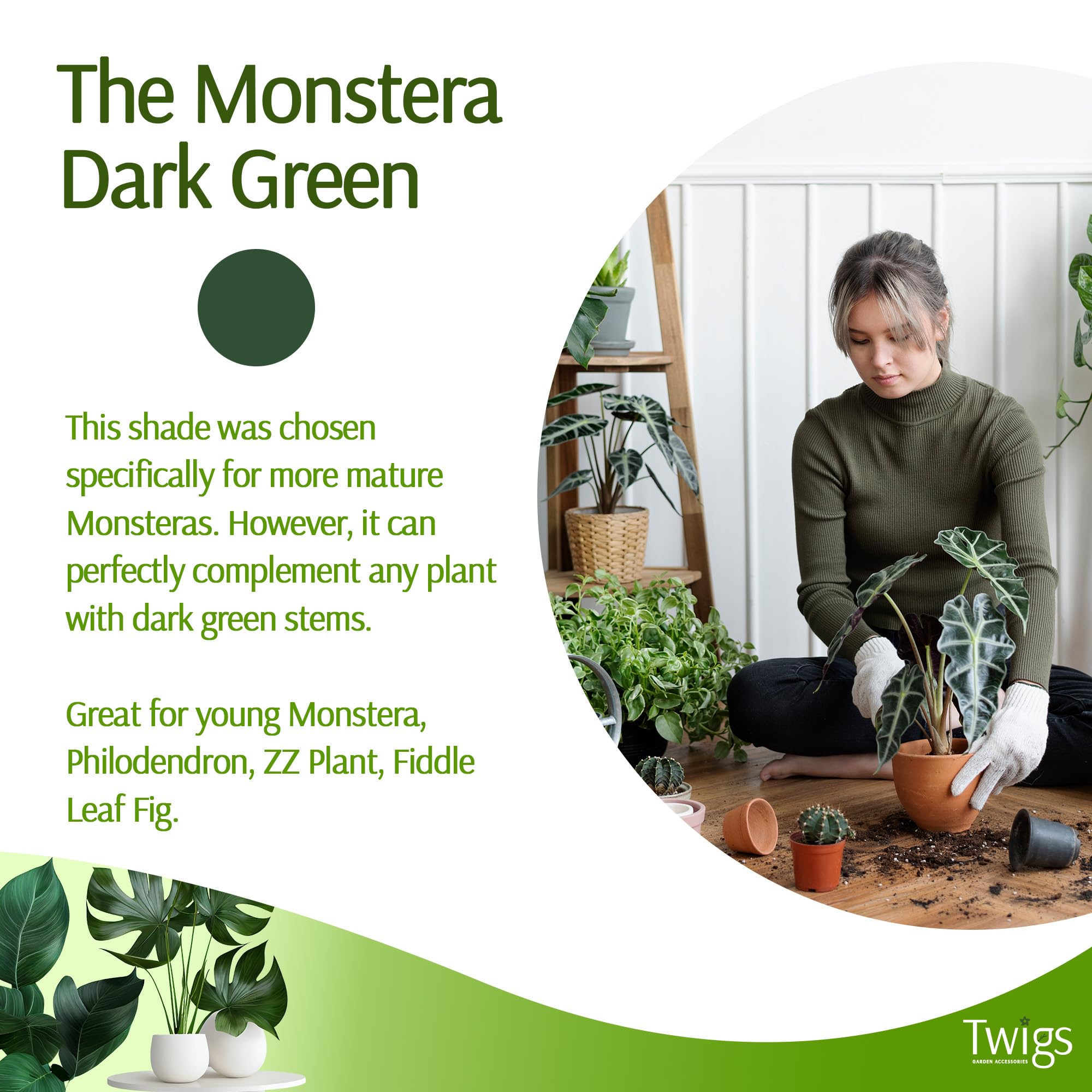 Twigs GA Mini Twigs stake outdoors resists sun and humidity.