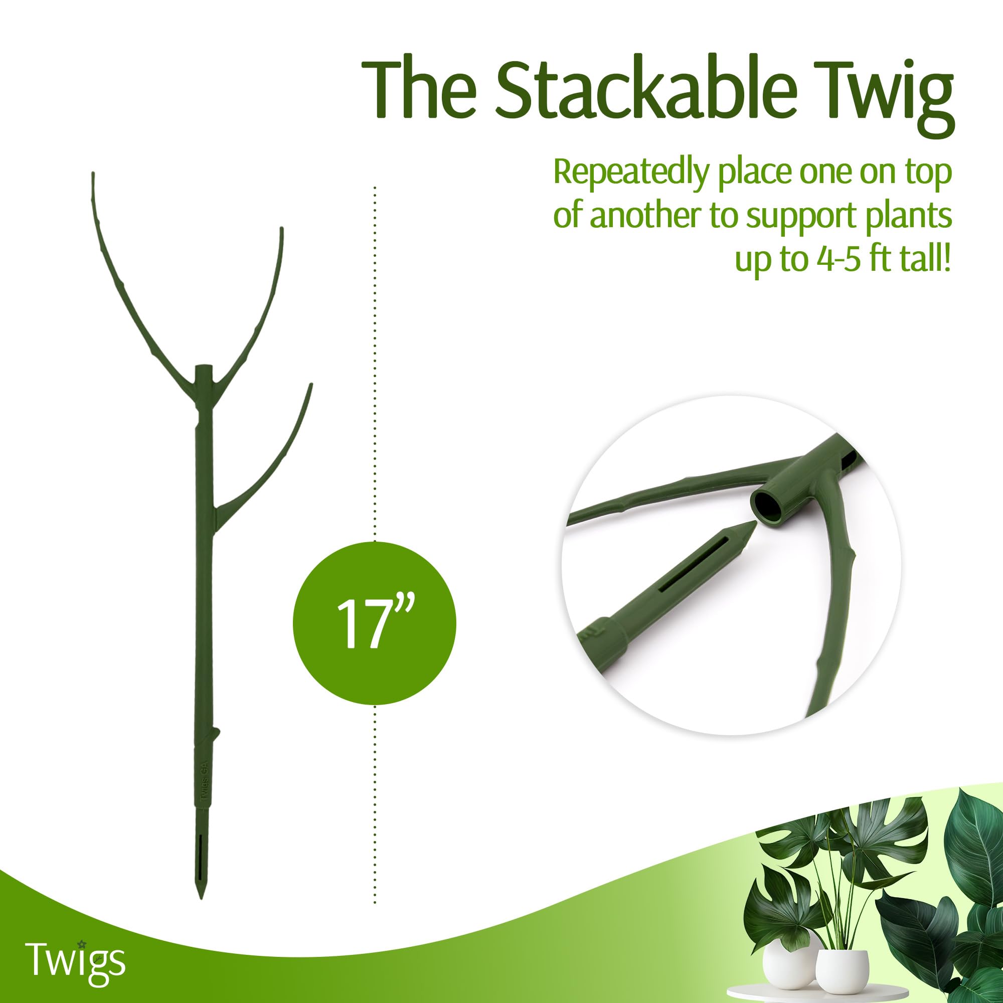 Twigs GA UV-protected plastic construction resists rust and wear.