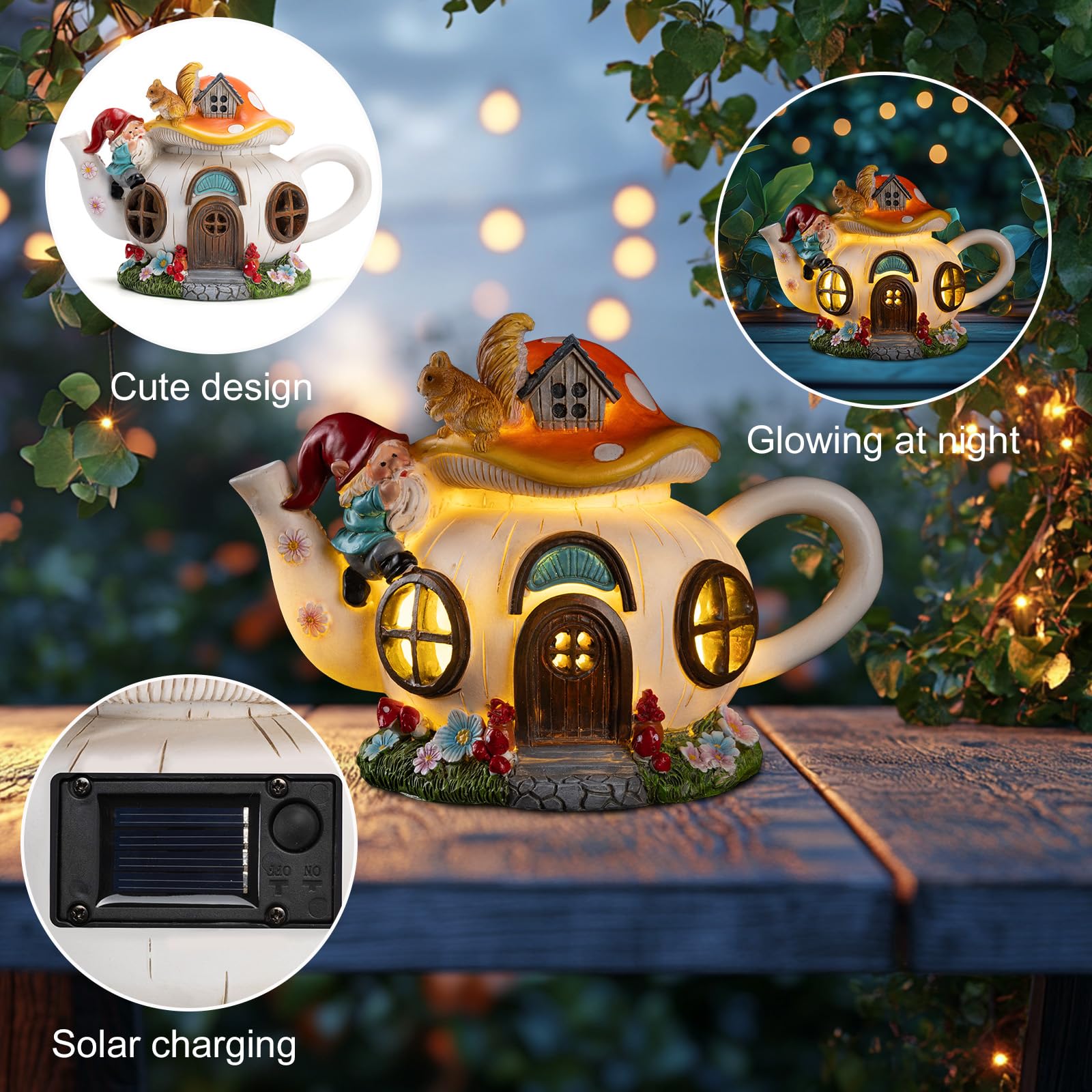 Twinbling compact garden statue fits fairy gardens, porches, or living room shelves.