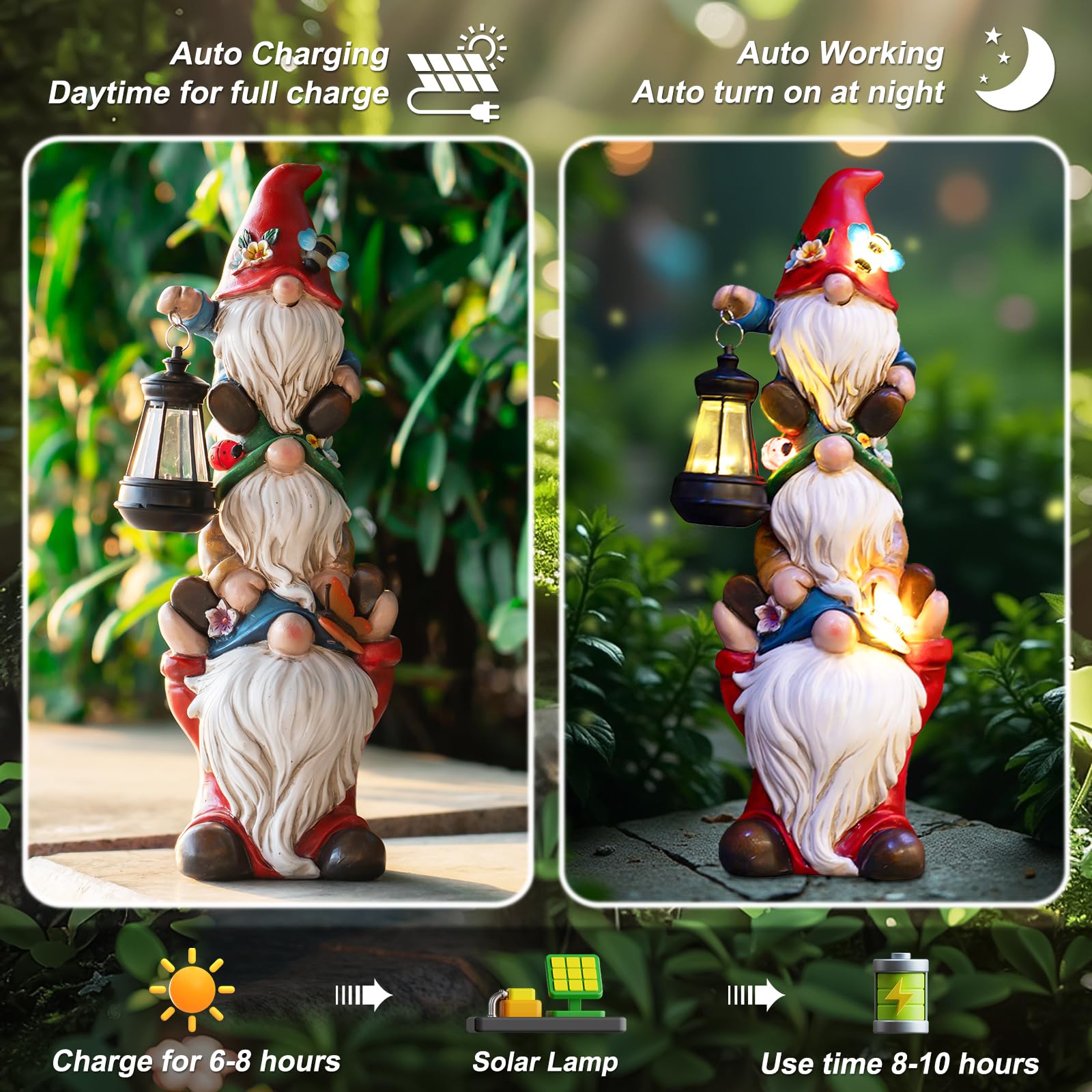 Twinbling outdoor-garden-decor-gnomes add whimsy to lawn and patio.